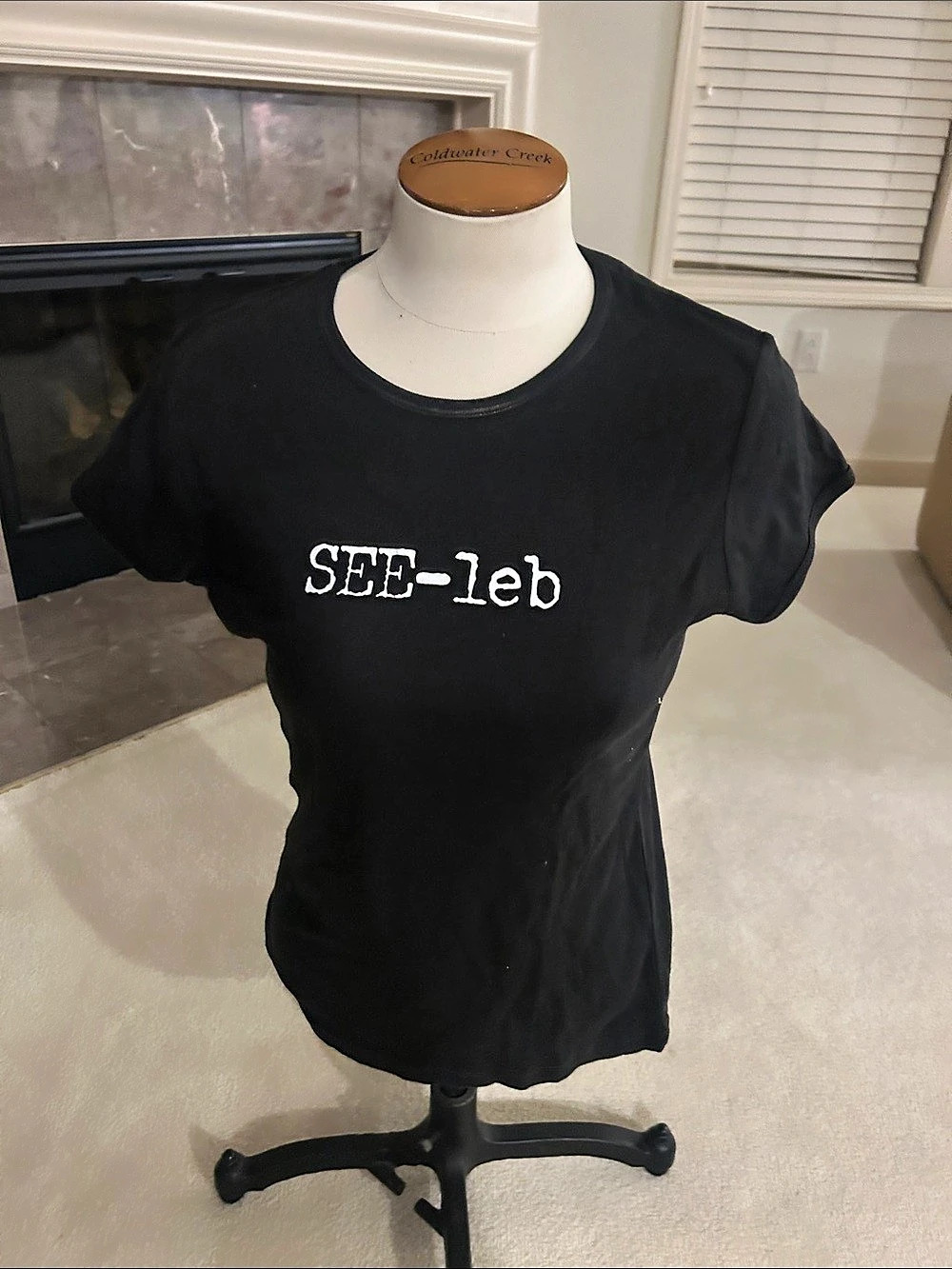 SEE Graphic Short Sleeve Tee in Black Like New